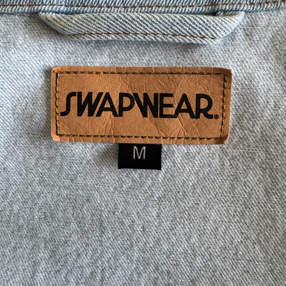 SWAPWEAR Oceanside Denim Jacket with 4 Interchangeable Back Pieces Sz M - Picture 8 of 9